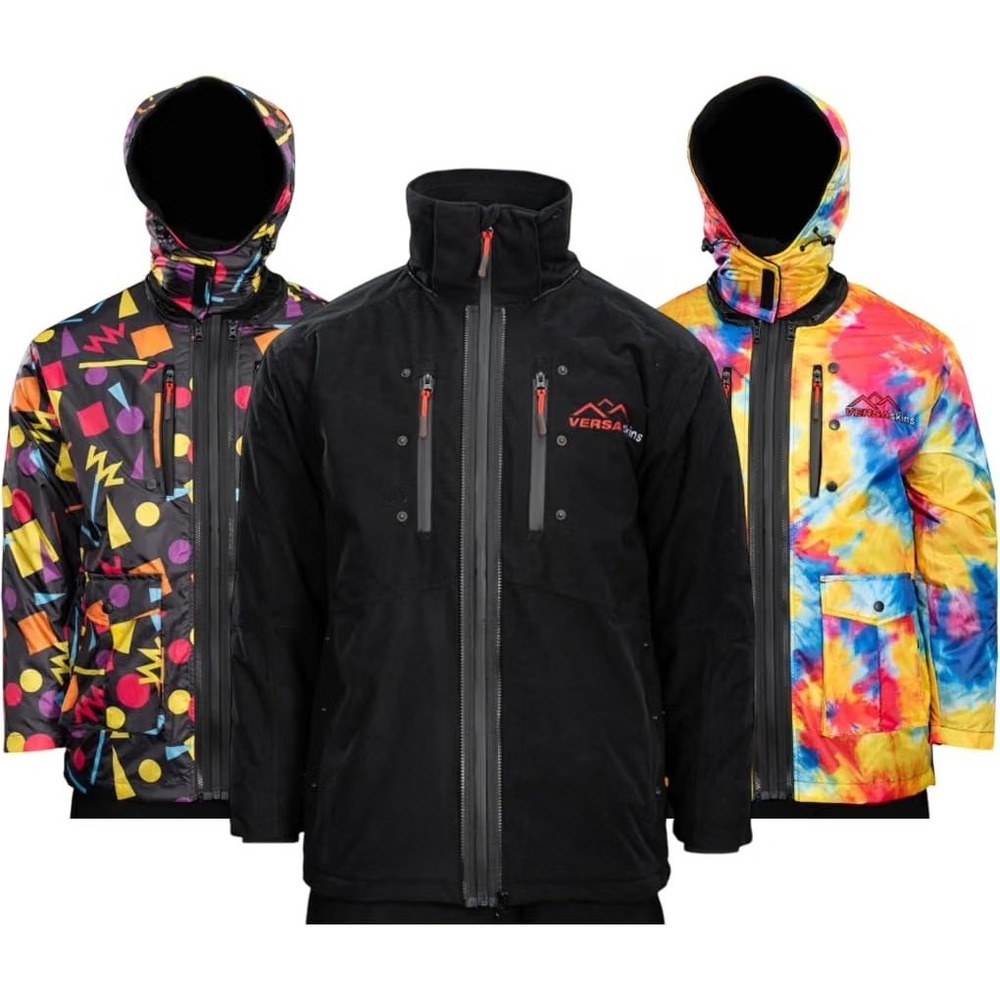 VERSAskins Ski Jacket + 2 Interchangeable Skins Waterproof Insulated Tie Dye MED